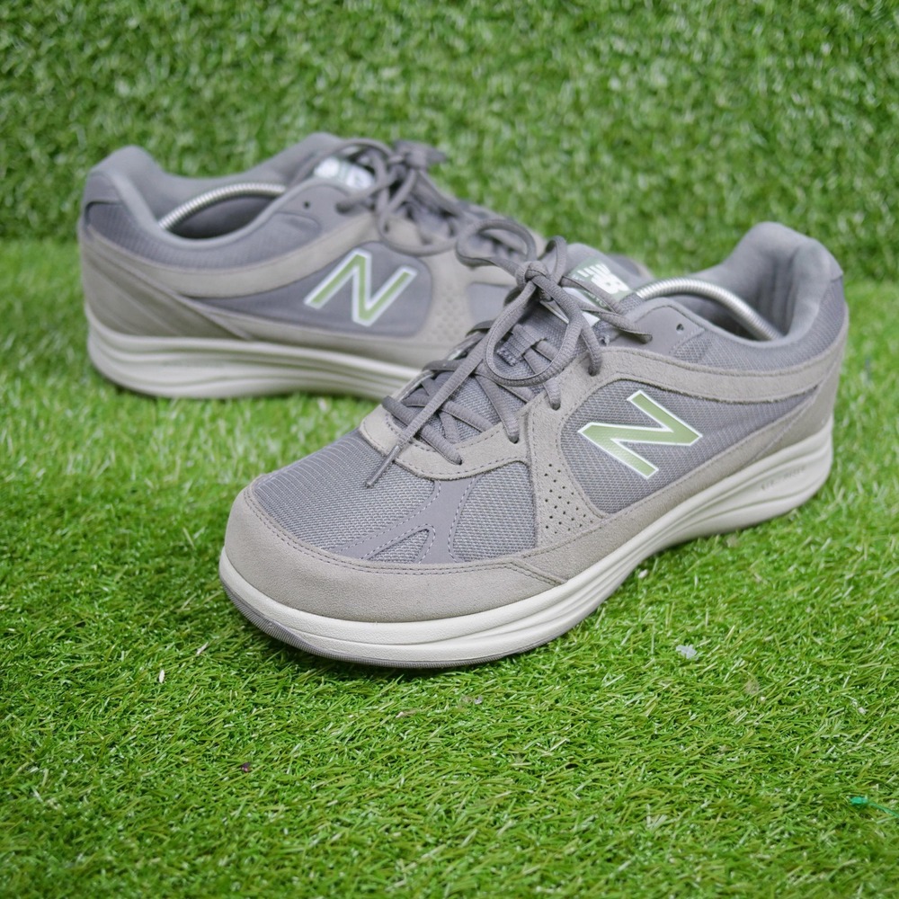 New Balance 877 Walking Shoes Grey Suede Mesh ABZORB - Mens Size 12 2E Wide